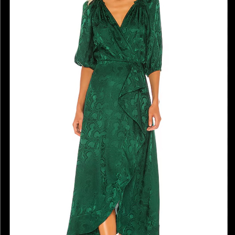 SALONI Olivia Draped Silk Dress